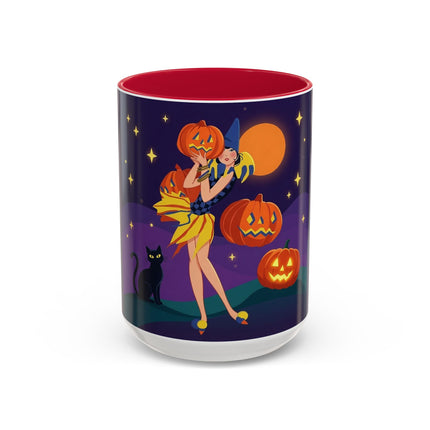🎃🕯️ Moonlit Pumpkin Masquerade Colorful Mug – Whimsical Halloween Charm
