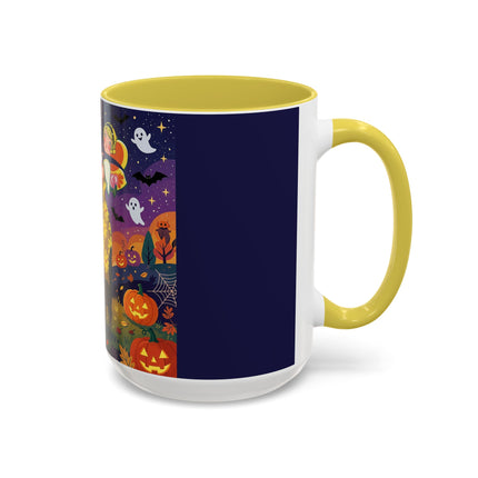 🎃🐈‍⬛ The Pumpkin Moon Embrace Colorful Mug – Whimsical Halloween Charm
