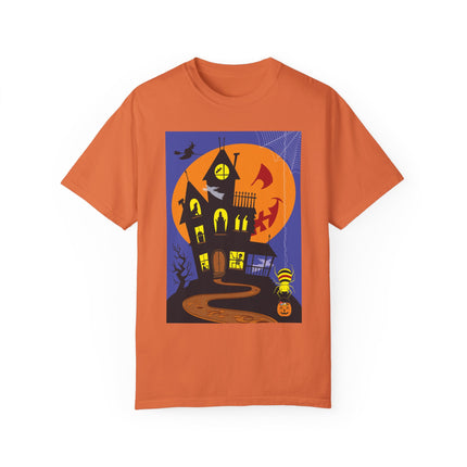 Halloween Night at the Haunted House Unisex Garment-Dyed T-shirt
