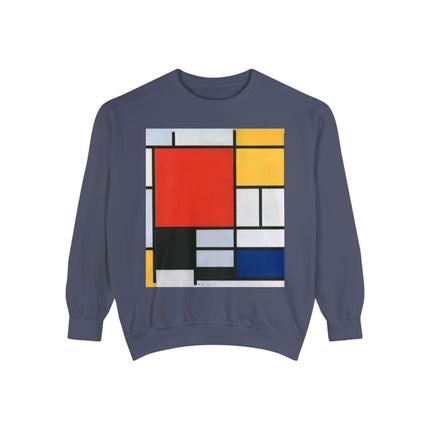 Composition with Red, Yellow, Blue, and Black by Piet Mondrian Garment-Dyed Sweatshirt