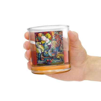 Fish, Fruits, and Flowers Latte Rocks Glass, 10oz