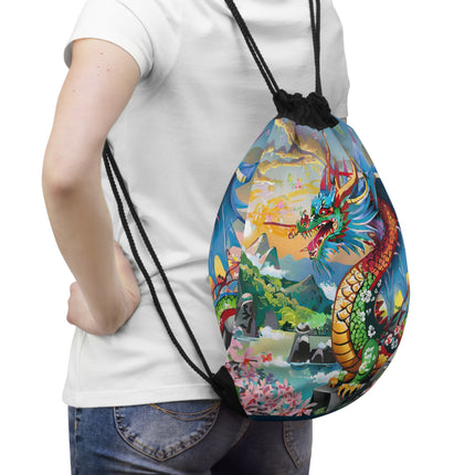 Chinese Dragon Drawstring Bag