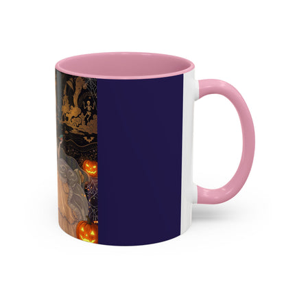 🌙🎃 The Moonlit Parlor Masquerade Colorful Mug – Elegant Halloween Romance