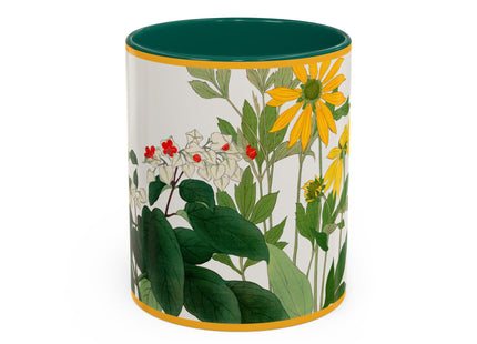 Clerodendrum & Rudbeckia Flower by Tanigami Kônan Colorful Mugs (11oz, 15oz)