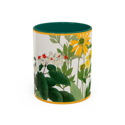 Clerodendrum & Rudbeckia Flower by Tanigami Kônan Colorful Mugs (11oz, 15oz)