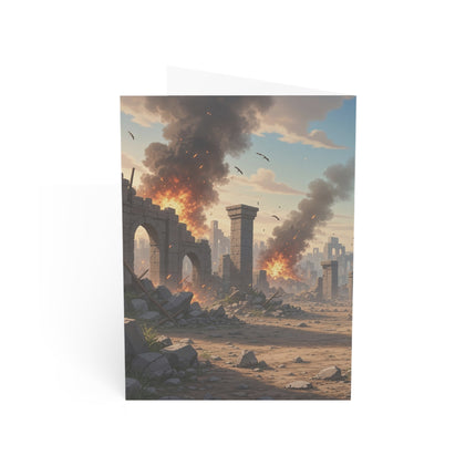 🐆🔭 The Little Ruins Scout Greeting Card – Whimsical Animal Adventure