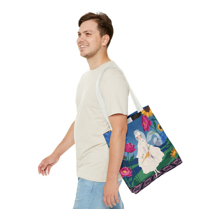 🌸👑 The Lady Of The Enchanted Flower Crown Tote Bag – Art Deco Garden Fantasy