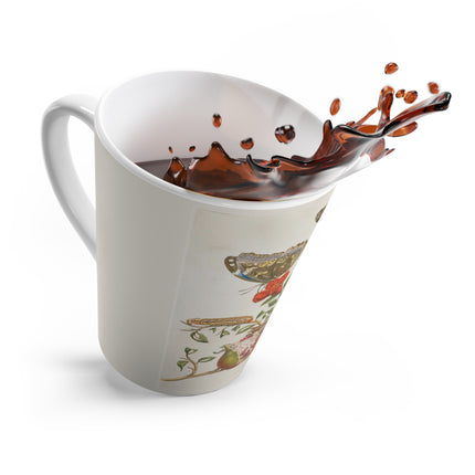 Blue Butterflies and Pomegranate by Maria Sibylla Merian Latte Mug