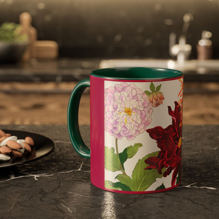 Dahlia Flower by Tanigami Kônan Colorful Mugs (11oz, 15oz)