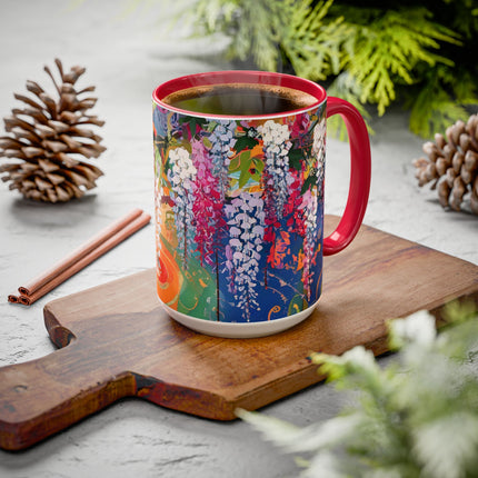 Golden Wisteria Elegance Colorful Mugs (11oz, 15oz)