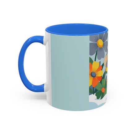 ❄️🌼 The Winter Flower Wanderer Colorful Mug – Colorful Art Deco Snow Fantasy