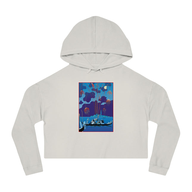 Fireworks in Venice by George Barbier Women’s Cropped Hooded Sweatshirt