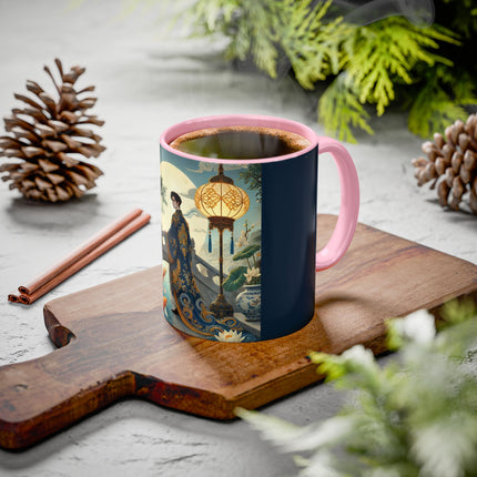 Moonlit Bridge Gentleman Colorful Mug – Imperial Serenity & Moonlit Harmony