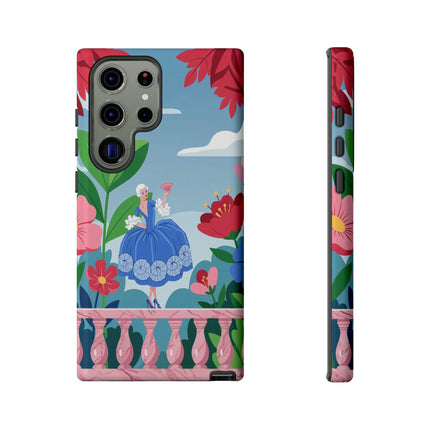 🌺🪭 The Lady Of The Grand Flower Terrace Phone Case – Art Deco Garden Elegance