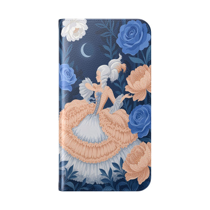 🌙🌸 The Lady Of The Moonlit Flowers Flip Case – Art Deco Floral Reverie