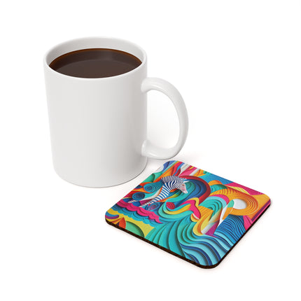 Surfing Zebra Cork Back Coaster