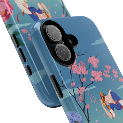 🌸☂️ The Lady Of The Falling Blossoms Phone Case – Art Deco Garden Whimsy