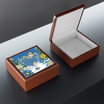 💙🌼 The Bluebell Christmas Promenade Jewelry Box – Art Deco Holiday Fantasy