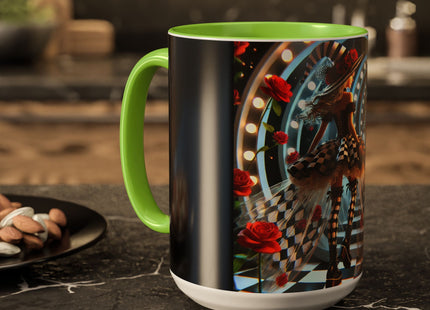 Halloween Witch Through the Mirror Colorful Mugs (11oz, 15oz)