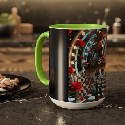 Halloween Witch Through the Mirror Colorful Mugs (11oz, 15oz)
