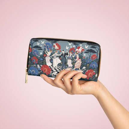 🌺🕊️ The Enchanted Garden Dance Wallet – Art Deco Floral Celebration