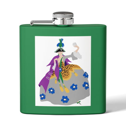 Masquerade Marquise Flask – Art Deco Glamour & Carnival Mystique