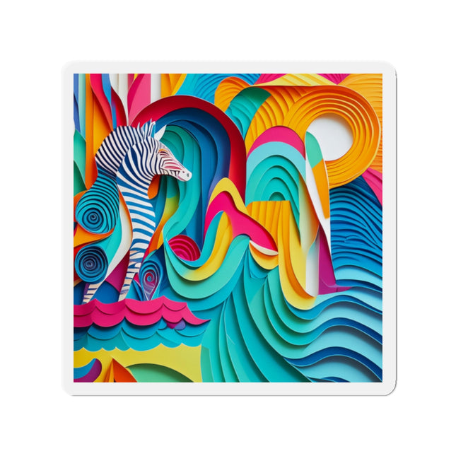 Surfing Zebra Die-Cut Magnets (5 Sizes)
