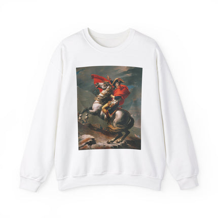 Napoleon Crossing the Alps by Jacques-Louis David Heavy Blend™ Crewneck Sweatshirt