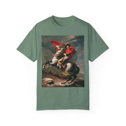 Napoleon Crossing the Alps by Jacques-Louis David Unisex Garment-Dyed T-shirt