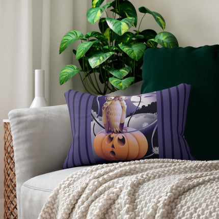 The Startled Pumpkin Spun Polyester Lumbar Pillow