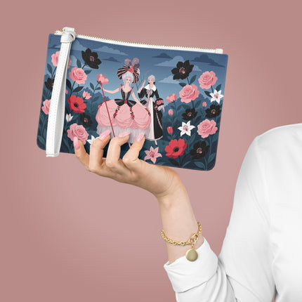 🌹🎭 The Rose Masquerade Promenade Clutch Bag – Art Deco Floral Elegance