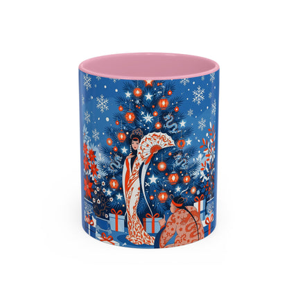 🎋❄️ The Winter Lantern Celebration Colorful Mug – Elegant Asian Christmas Fantasy