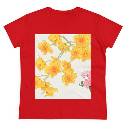 Golden Bow Orchid Women's Midweight Cotton Tee