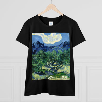 Olive Trees by Vincent Van Gogh Women's Midweight Cotton Tee