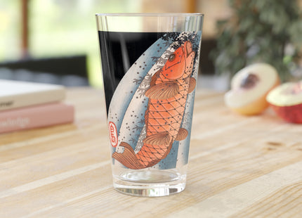 Carp Swimming up a Waterfall by Yashima Gakutei Glass, 16oz