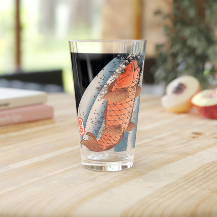 Carp Swimming up a Waterfall by Yashima Gakutei Glass, 16oz