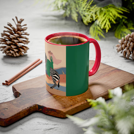 Zebra Rider Colorful Mugs – Safari Chic & Art Deco Adventure