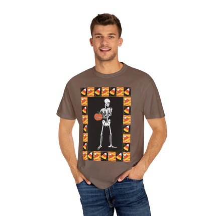 Candy Corn Skeleton Unisex Garment-Dyed T-shirt