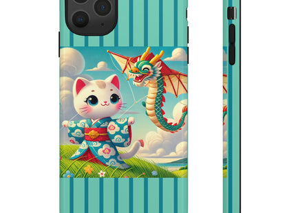 Geisha Kitten and the Dragon Kite Phone Cases