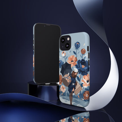 ☂️🌺 The Lady Of The Traveling Garden Phone Case – Art Deco Floral Adventure