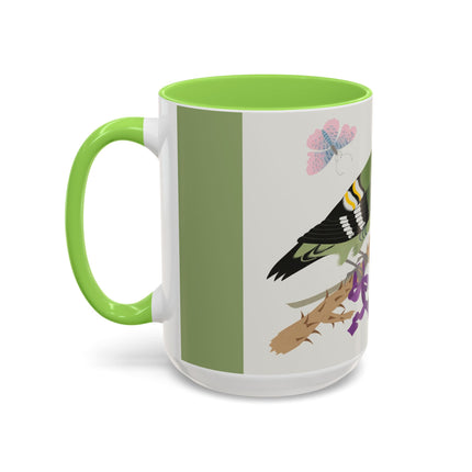 Woodpecker & Rose Colorful Mugs – Vibrant Spring & Bold Beauty