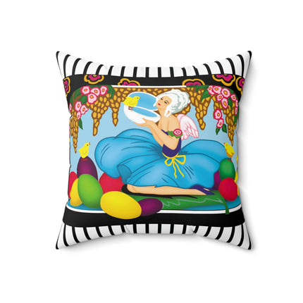 Blooms and Chicks Spun Polyester Square Pillow