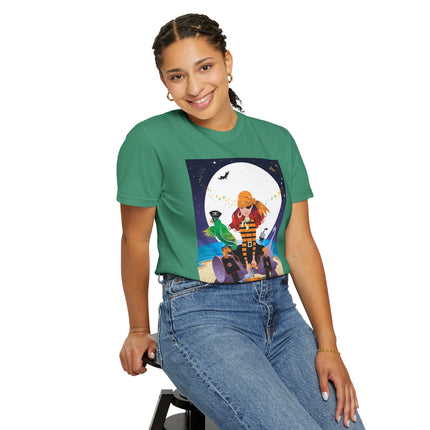 Moonlit Pirate Halloween Unisex Garment-Dyed T-shirt
