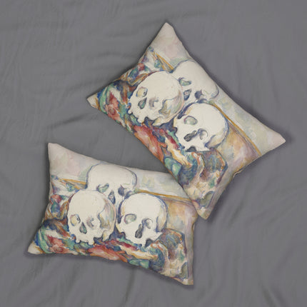 The Three Skulls by Paul Cézanne Spun Polyester Lumbar Pillow