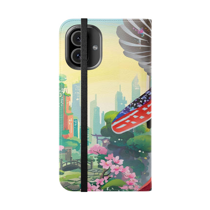 🦉⚔️ Cyberpunk Samurai Owl Flip Case – Neon Wisdom & Warrior Honor
