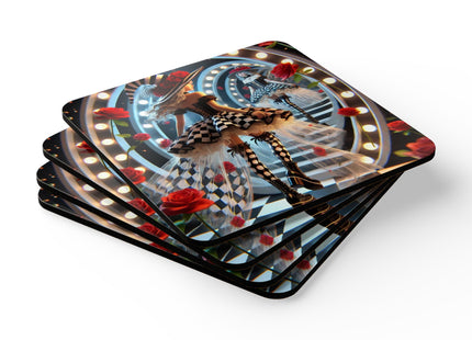 Halloween Witch Through the Mirror Corkwood Coaster Set