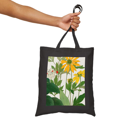 Clerodendrum & Rudbeckia by Tanigami Kônan Cotton Canvas Tote Bag