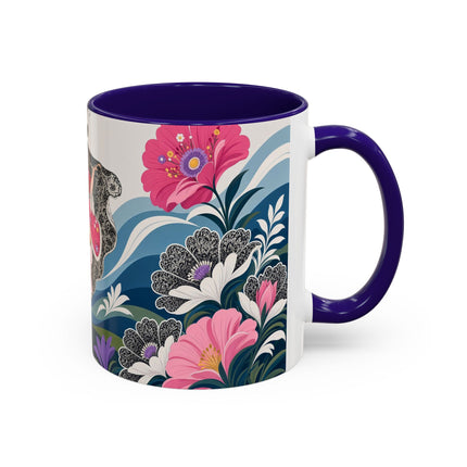 🌸🎀 The Pink Lace Garden Promenade Colorful Mug – Art Deco Fashion Elegance