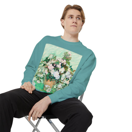 Roses by Vincent Van Gogh Unisex Garment-Dyed Sweatshirt