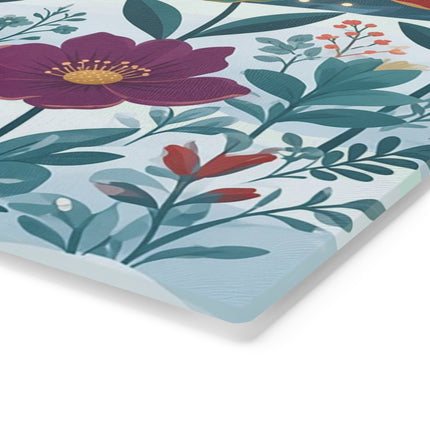 🏮❄️ The Winter Lantern Promenade Glass Cutting Board – Art Deco Holiday Fantasy